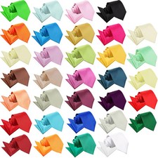 Satin Tie & Handkerchief Set – Plain Wedding Formal, 30+ Colours & Styles By DQT