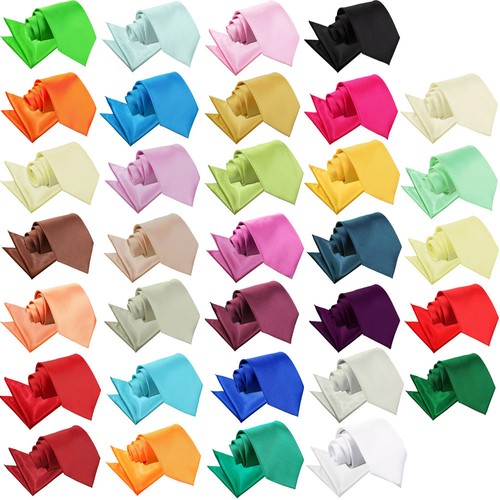 Satin tie handkerchief set - satin,
