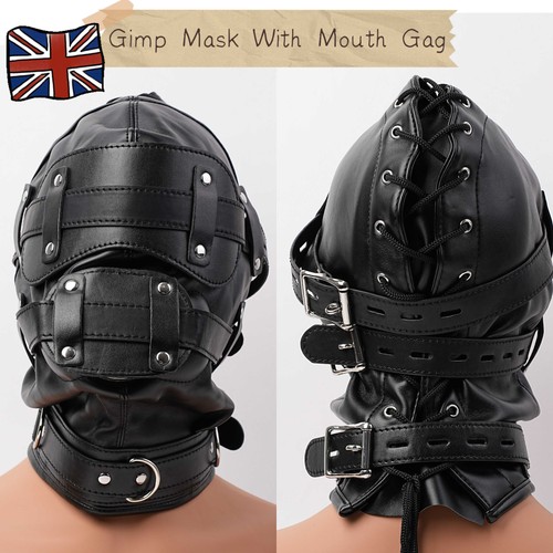 Bondage head hood - mouth, gag