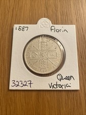 1887 Queen Victoria Silver Florin Coin (32327)