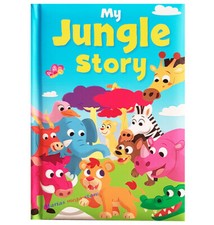 A5 BEAUTIFUL KIDS MY JUNGLE STORY READING BOOK PADDED HARDBACK BEDTIME CHILDRENS