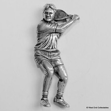 Tennis Player Silver Pewter