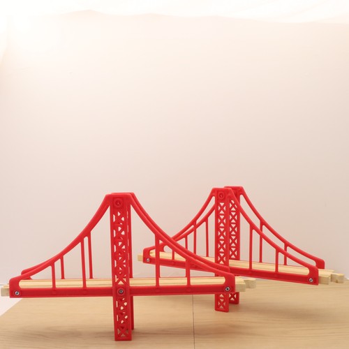 Wooden train track - wooden, red