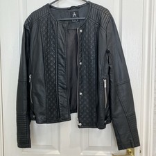 Faux Leather Biker Jacket Size