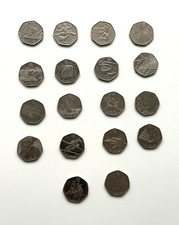 London Olympic 2012 18x 50p Circulated Coins As  1St 6 Photos = Trithalon + 17 =