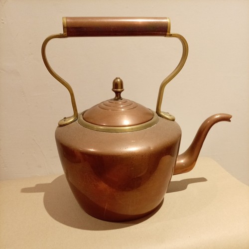 Antique copper kettle large - antique,