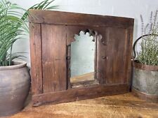 Vintage Antique Rustic Indian Wooden Window Frame Shutters Wall Garden Mirror