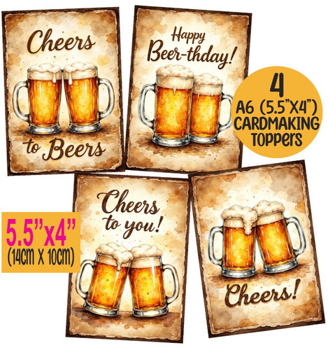 Beer vintage card toppers male - card,