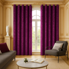 Crushed Velvet Curtains Pair