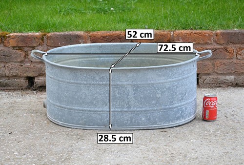 Vintage old galvanized bath - galvanized,