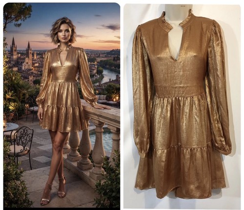 Next short dress metallic gold - next,