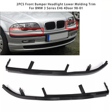 2PCS Front Bumper Headlight Lower Molding Trim For BMW 3 Series E46 4Door 98-01
