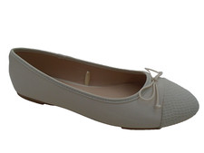 PRIMARK NUDE FAUX LEATHER BALLERINAS PUMPS LADIES FLAT SHOES UK 6- EUR 39