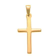 MENS OR LADIES PLAIN 9CT GOLD CROSS PENDANT CHARM WITH GIFT BOX - 1.75g