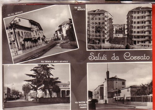 Cossato postcard travelled - cossato, b/w