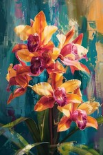 Orchid Flower Floral Canvas Picture Print Wall Art