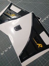 Vauxhall astra J VXR gel 3D indicator wing badges - Carbon w/ Yellow VXR. 