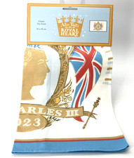 Alice Tait King Charles III Coronation Tea Towel 2023 Crest Union Jack Orb New