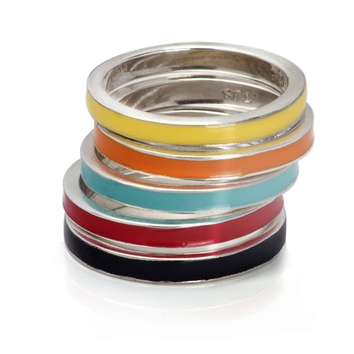 Stackable enamel ring - stackable,