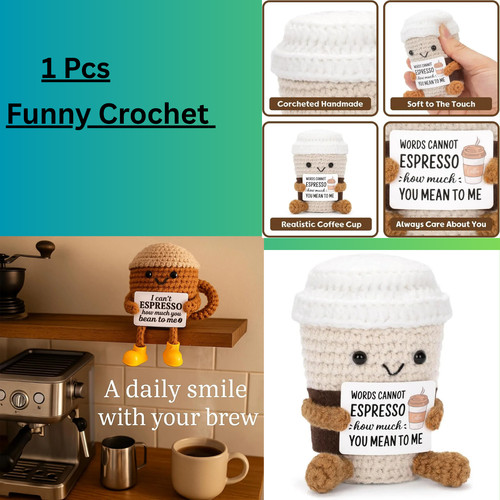 Funny crochet coffee doll - funny,
