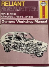 Haynes Manual 436 Reliant Robin & Kitten 73-83 Very Good Condition All Models