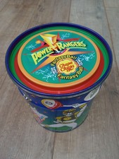 1995 Vintage Large Power Rangers Chupa Chups Metal Handle Bucket Tin | 20cm Tall