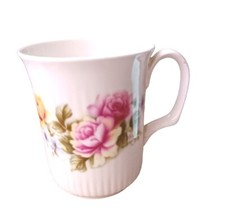 Royal Osbourne Fine China Ribbed Mug Roses Preloved VGC