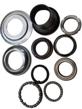 ukscooters LAMBRETTA FORK STEERING RACER SET WITH BEARINGS LOCK  CAPS GP SX 10PC