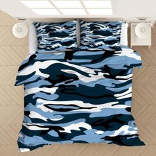 Camouflage Quilt Army Combat Duvet Cover Men Bedding Set Single Double King Size