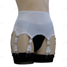 Allacki Classic Suspender Garter Belt 6 Y-Straps with 12 Metal Claws Nightwear