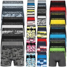 3 Pack Men Crosshatch Boxers Warbler Underwear Designer Shorts Gift Set Trunks