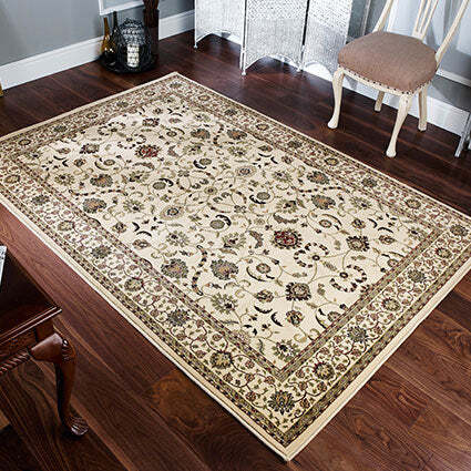 Beige oriental rug heavy thick - oriental,