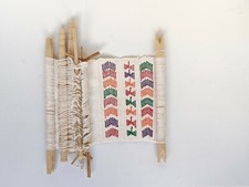 Native Crafts Mexico Hand Embroidered, Textile Art, Ethnic White -