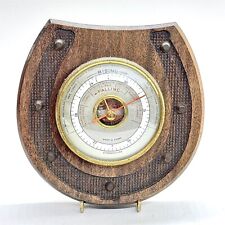 Short & Mason Barometer Horseshoe Mounted Wood and Brass