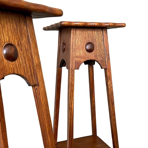 Near set oak plant stands - set,