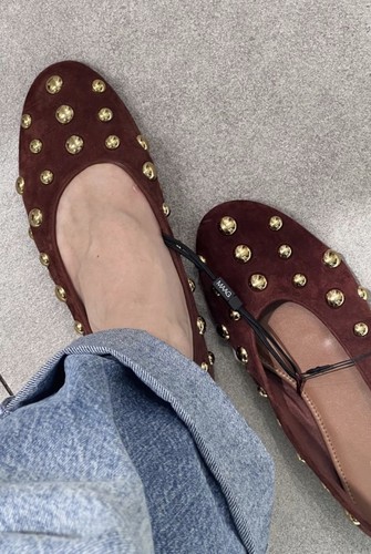 Zara brown suede - zara, ballerinas