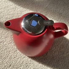 La Cafetiere Antique Red Strainer Teapot Stainless Steel Lid 