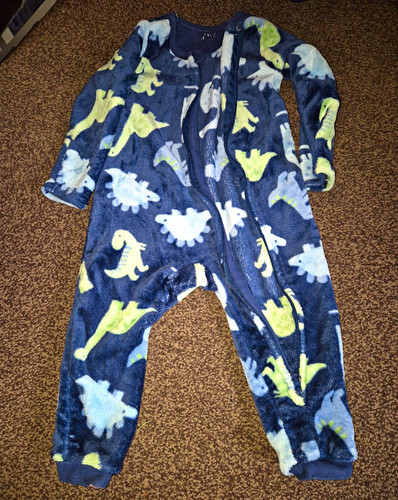 Lullaby blue dinosaur - blue, fleece