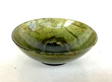 Small Delicate Dark Green Spinach Jade Bowl 2-1/4"  -- Made in Austria