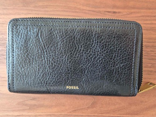 Fossil black leather womans - black,