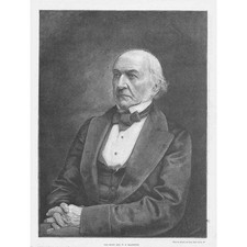 William Ewart Gladstone, British Prime Minister - Antique Print 1892