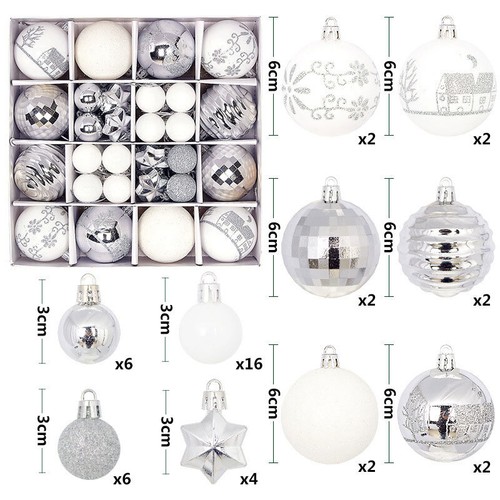 44pcs christmas baubles xmas - 44pcs,