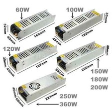 Transformer LED Driver Power Supply AC230V- DC12V Slim for LED Strip UK 15W-360W