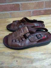 mens Pavers brown woven leather sandals size 41 / UK7
