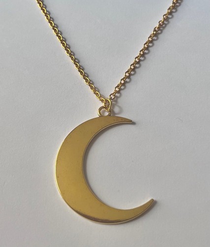 Large moon pendant - gold, plate