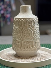 Ceramic cream color vase 10.5"