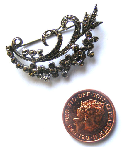 Vintage 1940s silver marcasite