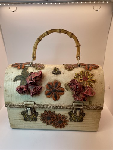 Vtg lunch box bamboo handle - box,
