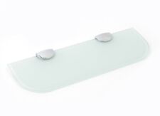 Glass Shelves Wall Mounted White With Various Chrome Supports - Curved Edge