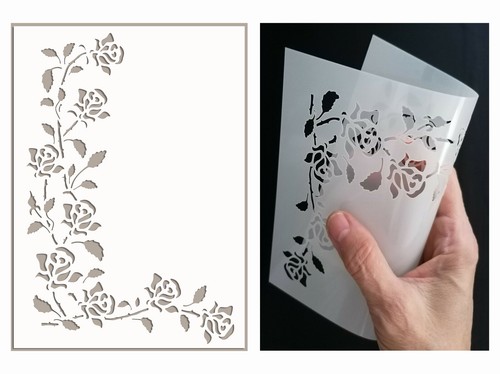 Flower stencil roses - flower, paint